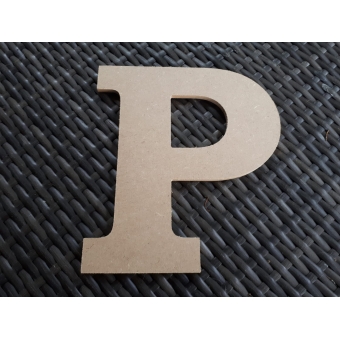 Letter P (chocoladeletter) 6 mm MDF / 20 cm